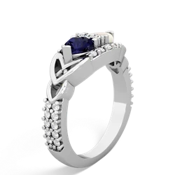 Sapphire Sparkling Celtic Knot 14K White Gold ring R2645