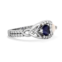 Sapphire Sparkling Celtic Knot 14K White Gold ring R2645