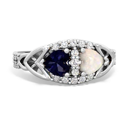 Sapphire Sparkling Celtic Knot 14K White Gold ring R2645