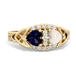 Sapphire Sparkling Celtic Knot 14K Yellow Gold ring R2645