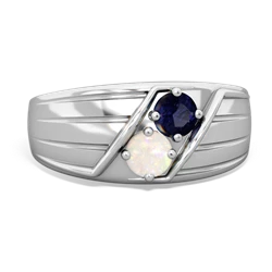 Sapphire Men's Streamline 14K White Gold ring R0460