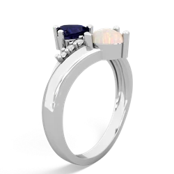 Sapphire Heart To Heart 14K White Gold ring R2064