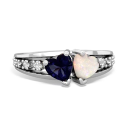 Sapphire Heart To Heart 14K White Gold ring R3342