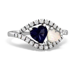 Sapphire Mother And Child 14K White Gold ring R3010