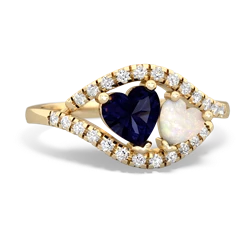 Sapphire Mother And Child 14K Yellow Gold ring R3010