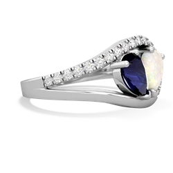 Sapphire Nestled Heart Keepsake 14K White Gold ring R5650