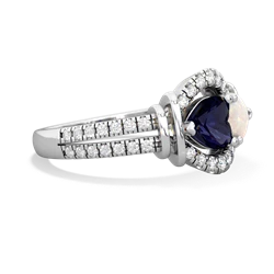 Sapphire Art-Deco Keepsake 14K White Gold ring R5630