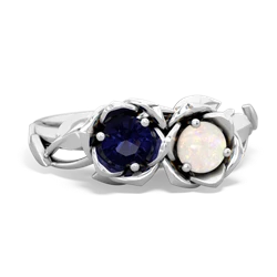 Sapphire Rose Garden 14K White Gold ring R5510