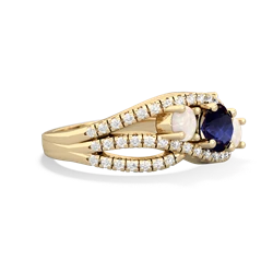 Sapphire Three Stone Aurora 14K Yellow Gold ring R3080