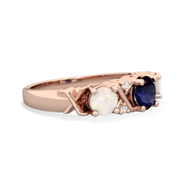 Sapphire Hugs And Kisses 14K Rose Gold ring R5016