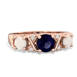 Sapphire Hugs And Kisses 14K Rose Gold ring R5016