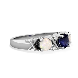 Sapphire Hugs And Kisses 14K White Gold ring R5016