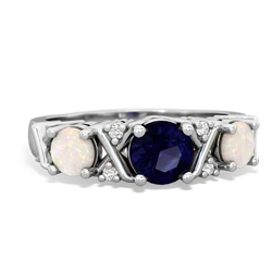 Sapphire Hugs And Kisses 14K White Gold ring R5016