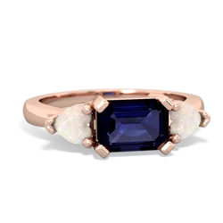 Sapphire Three Stone 14K Rose Gold ring R5235