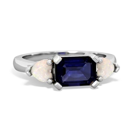 Sapphire Three Stone 14K White Gold ring R5235