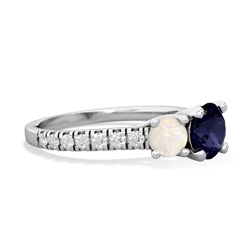 Sapphire Pave Trellis 14K White Gold ring R5500