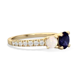 Sapphire Pave Trellis 14K Yellow Gold ring R5500