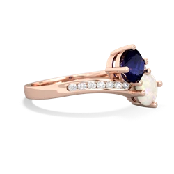 Sapphire Channel Set Two Stone 14K Rose Gold ring R5303