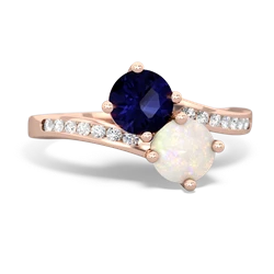 Sapphire Channel Set Two Stone 14K Rose Gold ring R5303