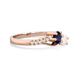 Sapphire Infinity Pave Two Stone 14K Rose Gold ring R5285