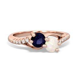 Sapphire Infinity Pave Two Stone 14K Rose Gold ring R5285