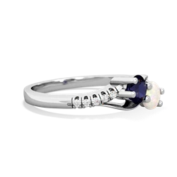 Sapphire Infinity Pave Two Stone 14K White Gold ring R5285