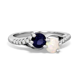 Sapphire Infinity Pave Two Stone 14K White Gold ring R5285