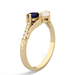 Sapphire Infinity Pave Two Stone 14K Yellow Gold ring R5285