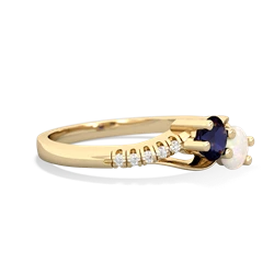 Sapphire Infinity Pave Two Stone 14K Yellow Gold ring R5285