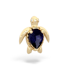 Sapphire Baby Sea Turtle 14K Yellow Gold pendant P5241