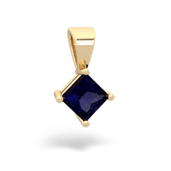 Sapphire 5Mm Princess Solitaire 14K Yellow Gold pendant P1789