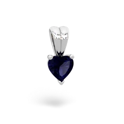 Sapphire 5Mm Heart Solitaire 14K White Gold pendant P1861