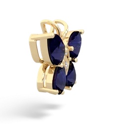 Sapphire Butterfly 14K Yellow Gold pendant P2215