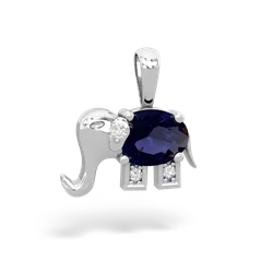 Sapphire Elephant 14K White Gold pendant P2555