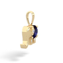 Sapphire Elephant 14K Yellow Gold pendant P2555