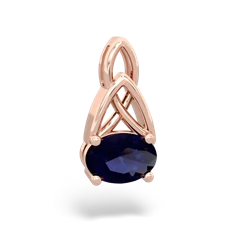 Sapphire Celtic Trinity Knot 14K Rose Gold pendant P2389