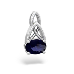 Sapphire Celtic Trinity Knot 14K White Gold pendant P2389