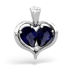 Sapphire Two Become One 14K White Gold pendant P5330