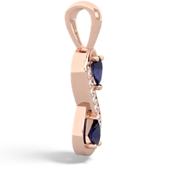 Sapphire Diamond Infinity 14K Rose Gold pendant P5390