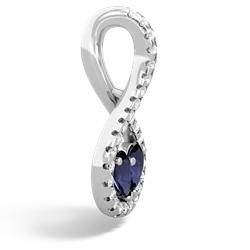 Sapphire Pave Twist 'One Heart' 14K White Gold pendant P5360