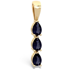 Sapphire Dew Drops 14K Yellow Gold pendant P2251