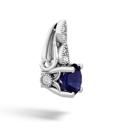 Sapphire Antique Elegance 14K White Gold pendant P3100