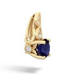 Sapphire Antique Elegance 14K Yellow Gold pendant P3100