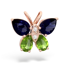 Sapphire Butterfly 14K Rose Gold pendant P2215