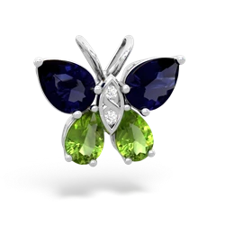 Sapphire Butterfly 14K White Gold pendant P2215