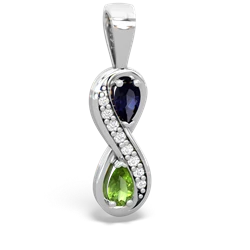 Sapphire Diamond Infinity 14K White Gold pendant P5390