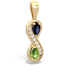 Sapphire Diamond Infinity 14K Yellow Gold pendant P5390