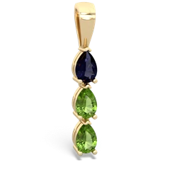 Sapphire Dew Drops 14K Yellow Gold pendant P2251