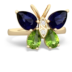 Sapphire Butterfly 14K Yellow Gold ring R2215