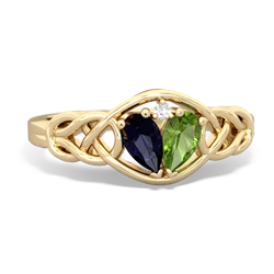 Sapphire Celtic Love Knot 14K Yellow Gold ring R5420